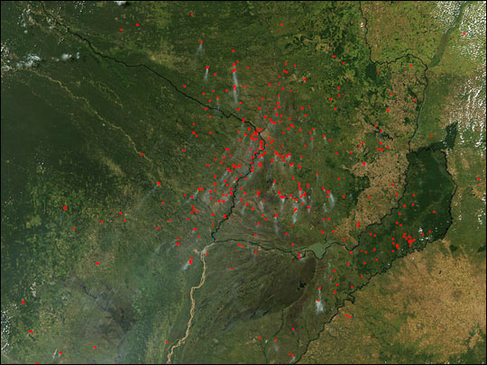 Fires in Argentina and Paraguay