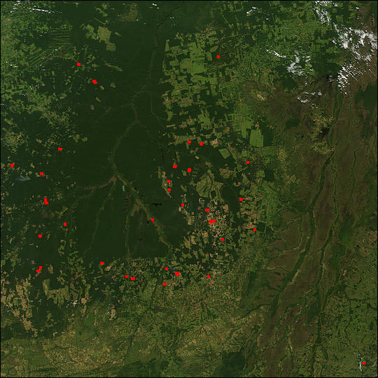 Fires Surrounding Xingu National Park, Brazil
