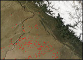 Fires in Pakistan and India
