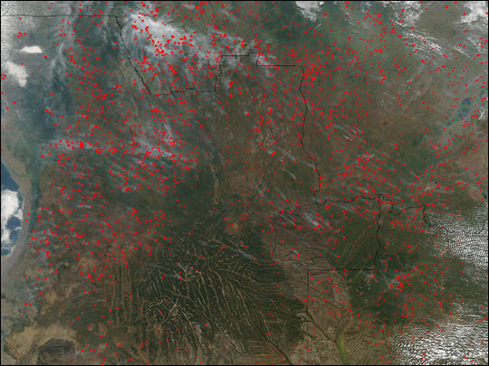 Biomass Burning in Central and Southern Africa