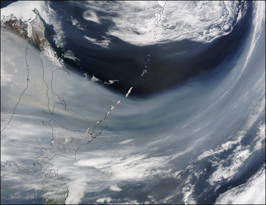 Smoke Over Japan and the Pacific Ocean