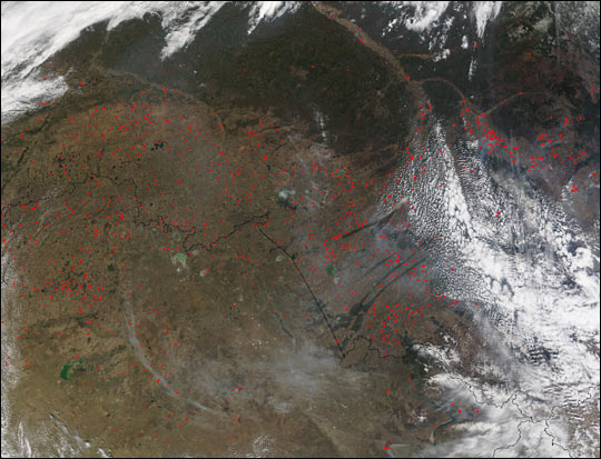 Fires in Central Asia