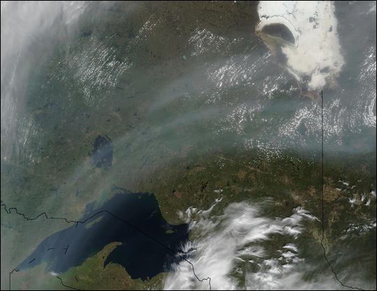 Smoke from Asian Fires over Canada