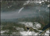 Smoke from Asian Fires over Canada