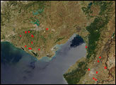 Fires in Turkey's Adana Region