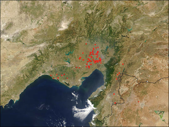 Fires in Turkey's Adana Region