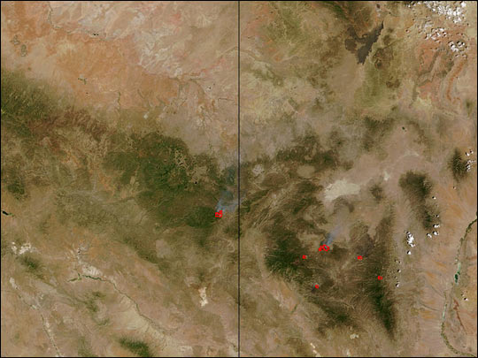Fires in Arizona and New Mexico