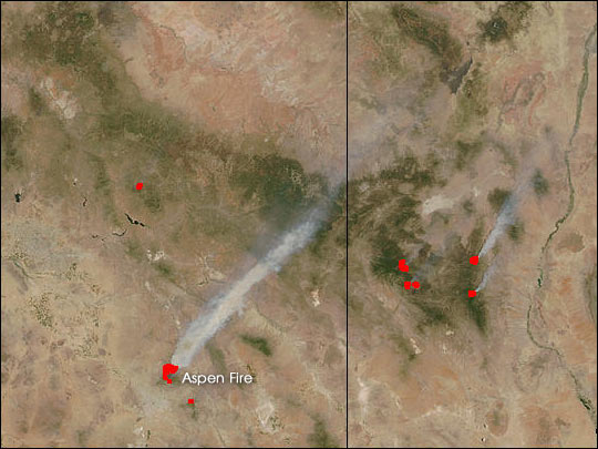 Fires in Arizona and New Mexico