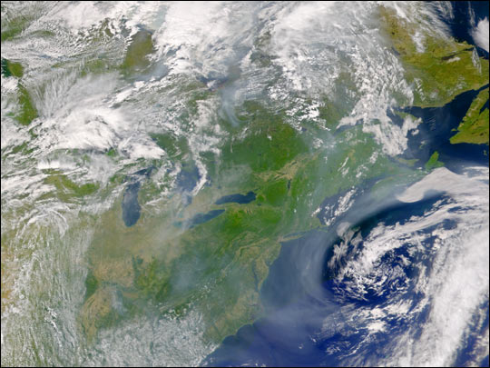 Haze over the Atlantic Seaboard