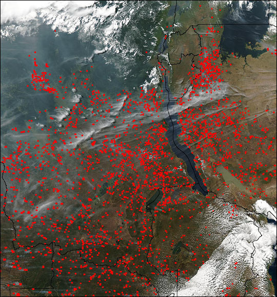 Fires in East Central Africa
