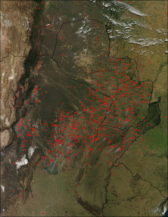 Fires in Brazil, Argentina, and Paraguay