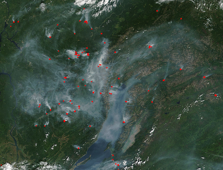 Fires and smoke near Lake Baikal, Russia - related image preview