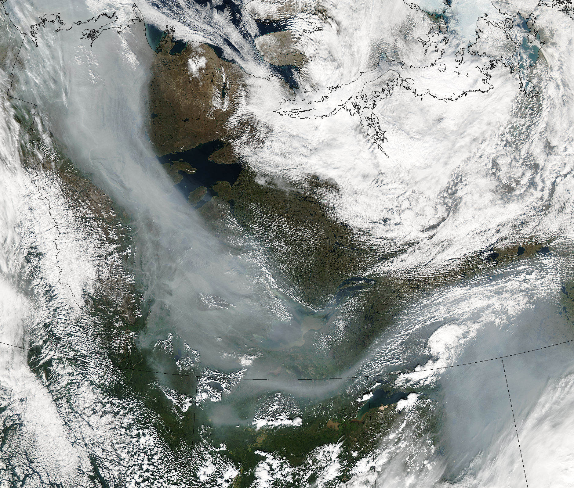 Smoke from Alaska wildfires across northwestern Canada - related image preview