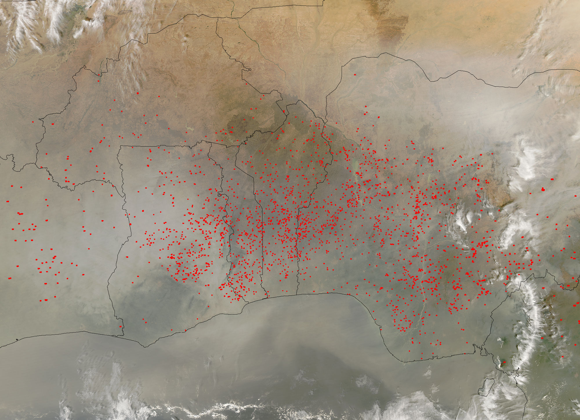 Dust and fires across Central Africa - related image preview