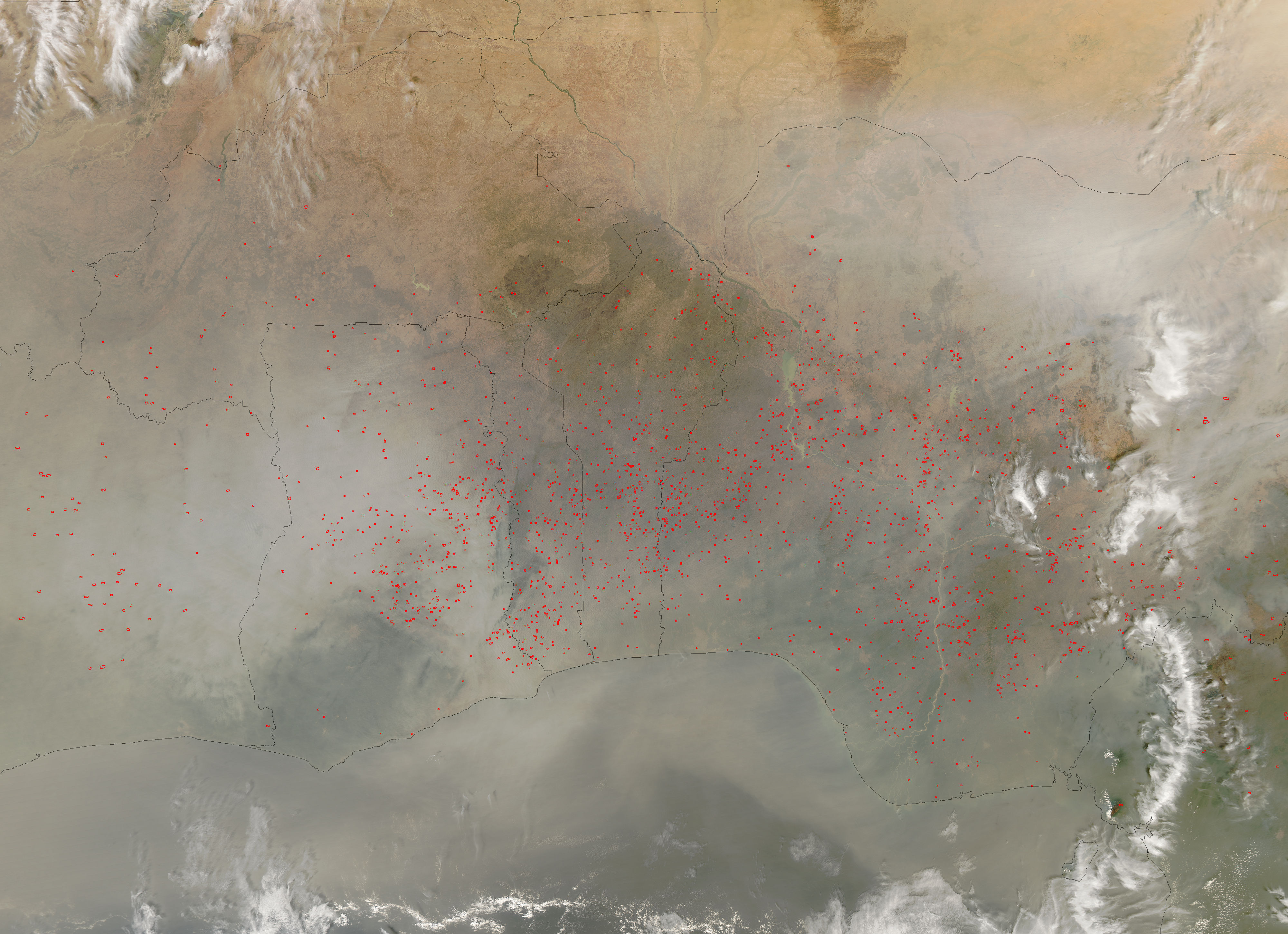 Dust and fires across Central Africa - related image preview