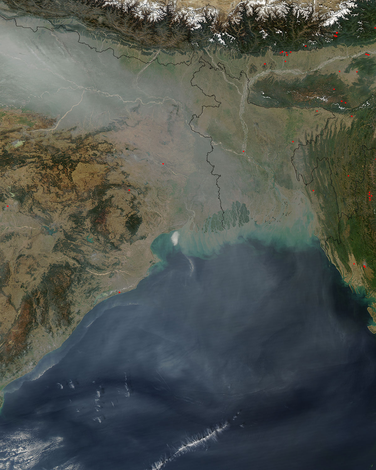 Haze along the Himalayas and over the Bay of Bengal - related image preview