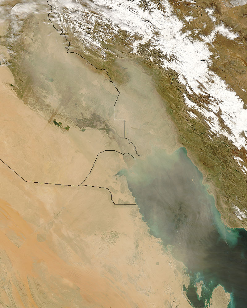 Dust storm over the Persian Gulf - related image preview