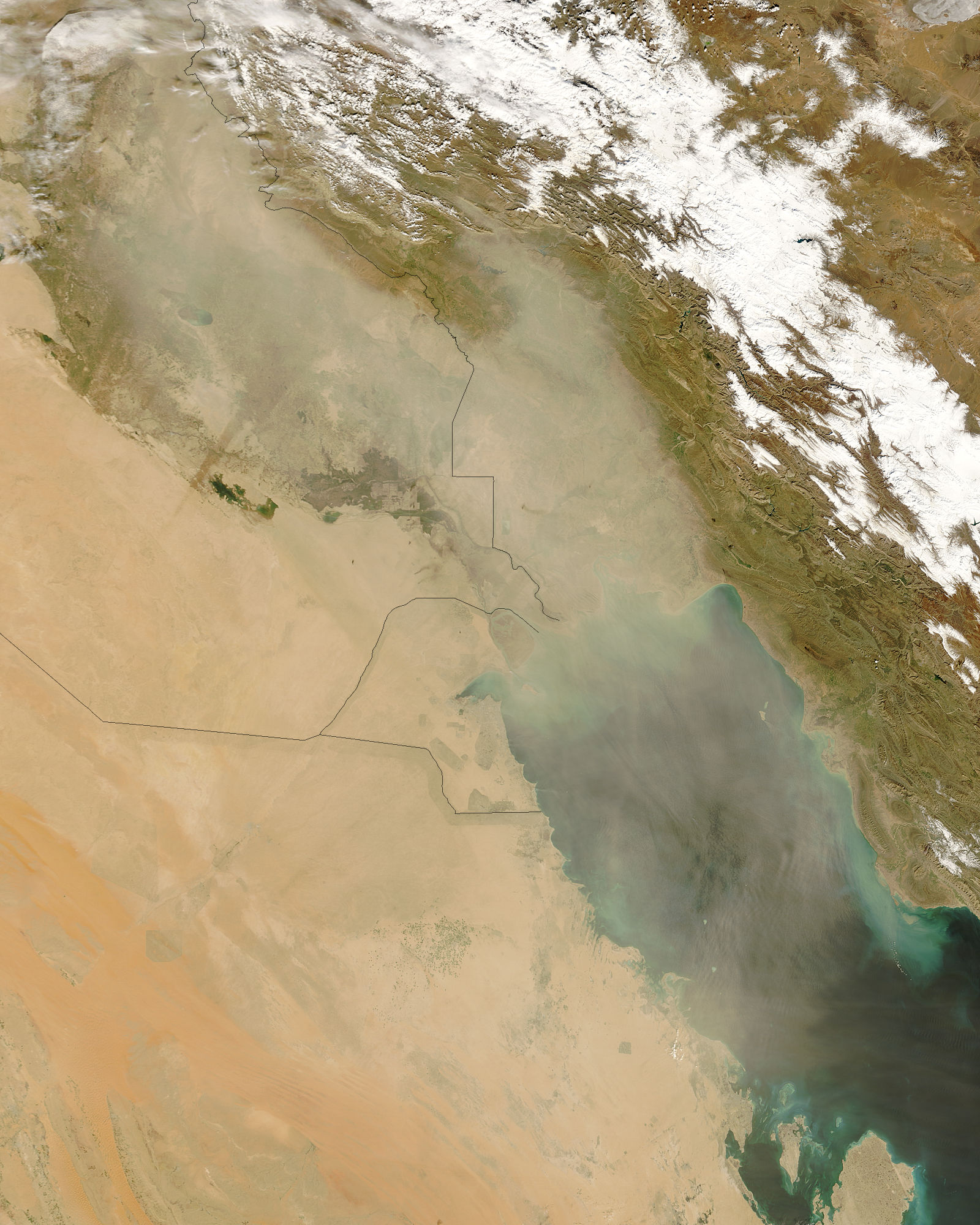 Dust storm over the Persian Gulf - related image preview