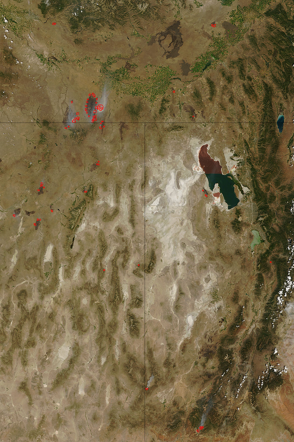 Fires in Idaho, Nevada, and Utah (morning overpass) - related image preview
