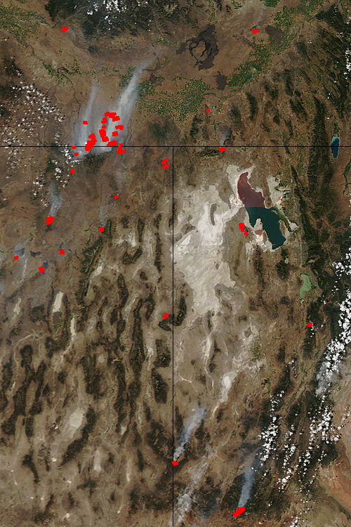 Fires in Idaho, Nevada, and Utah (afternoon overpass) - related image preview