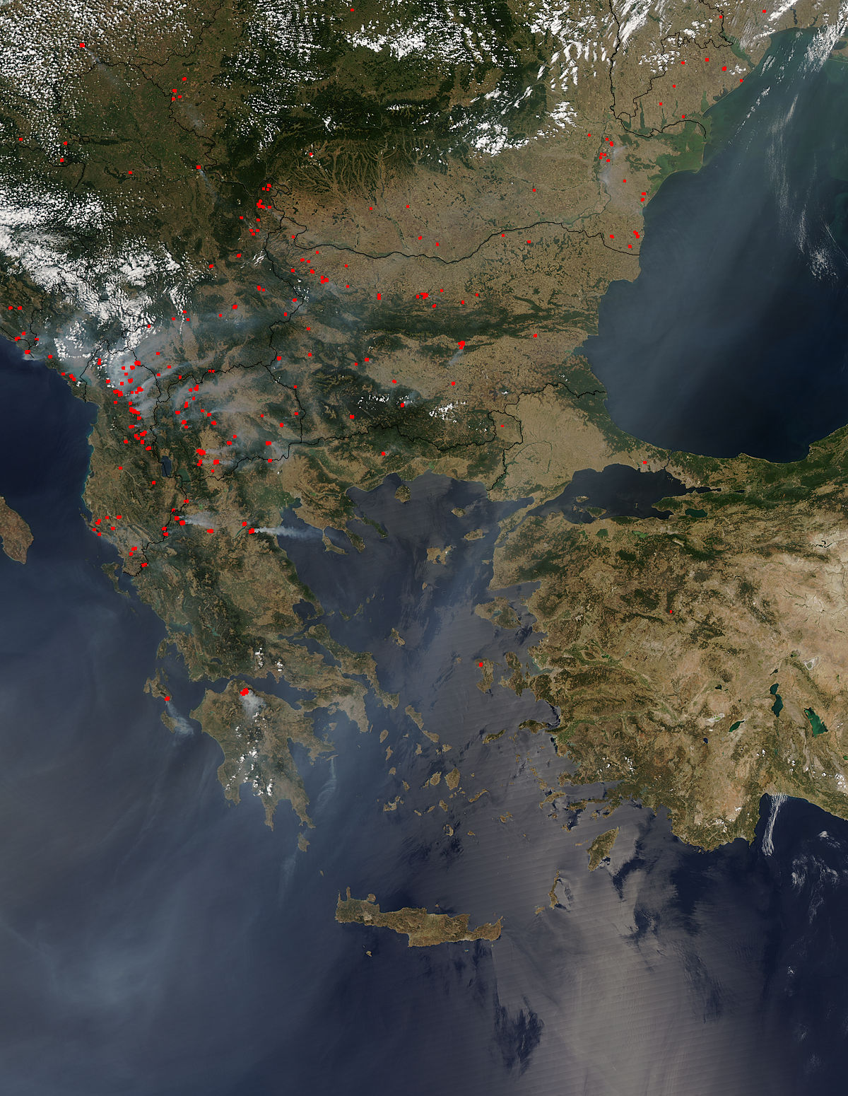 Fires and smoke across the Balkan Peninsula - related image preview