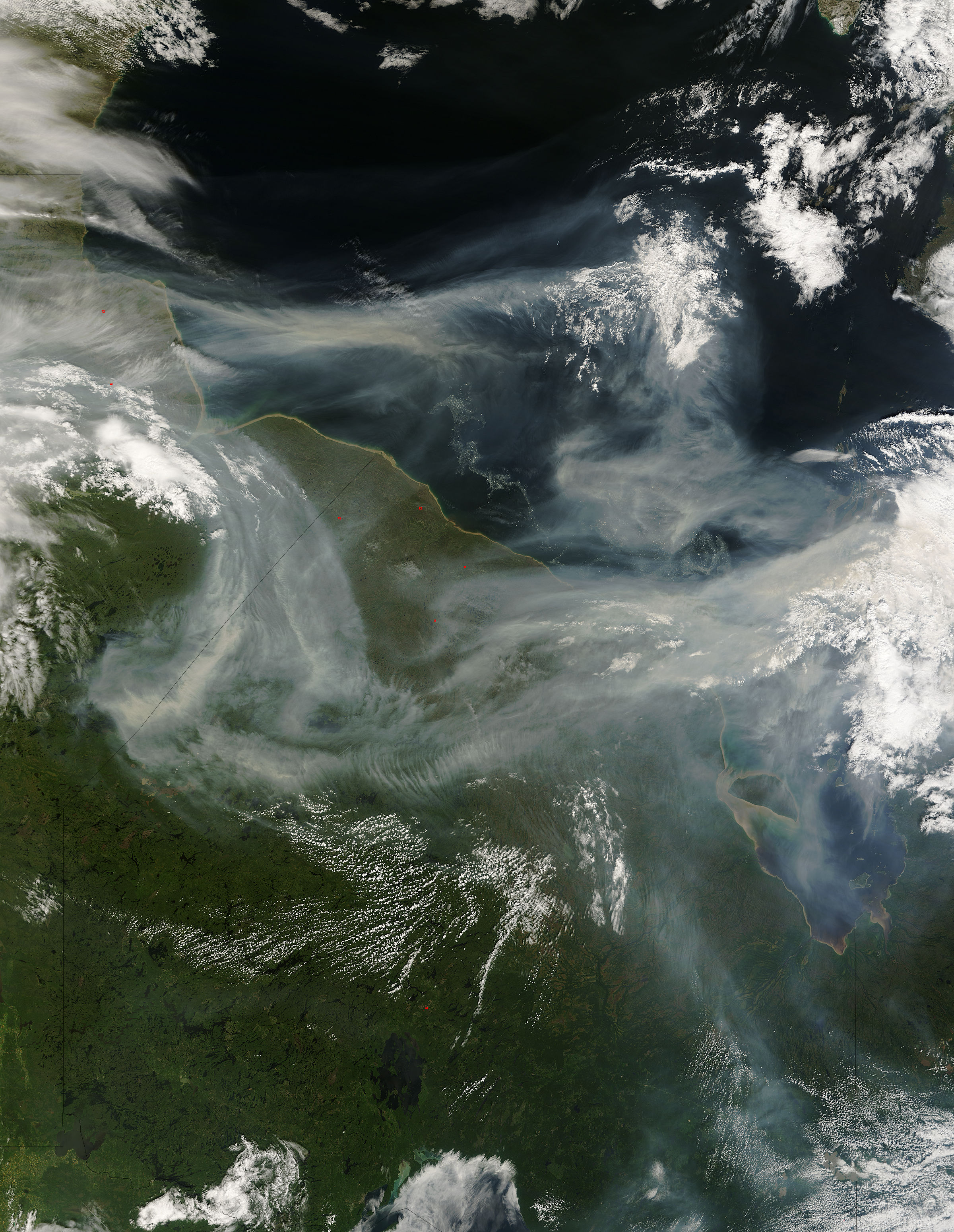 Smoke over northern Canada - related image preview