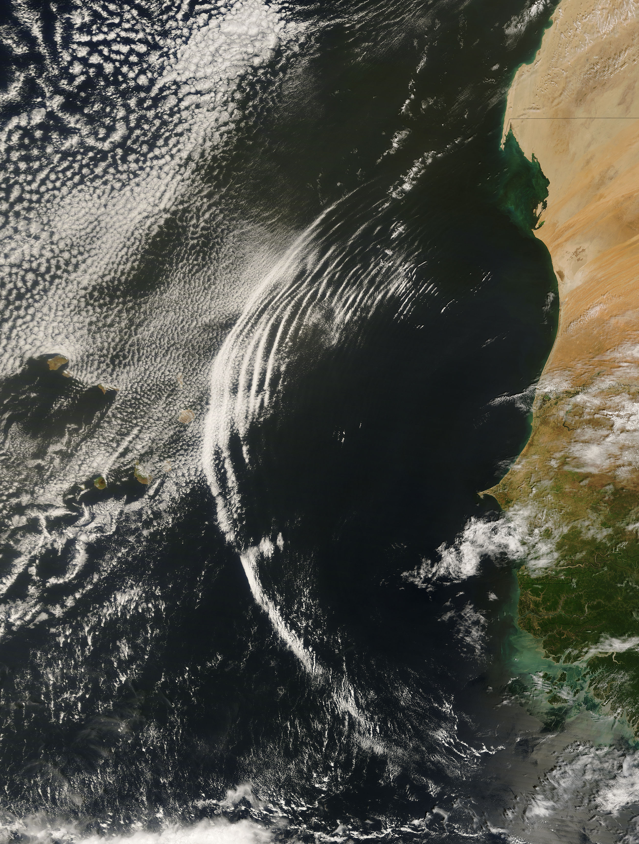 Wave clouds off West Africa (morning overpass) - related image preview