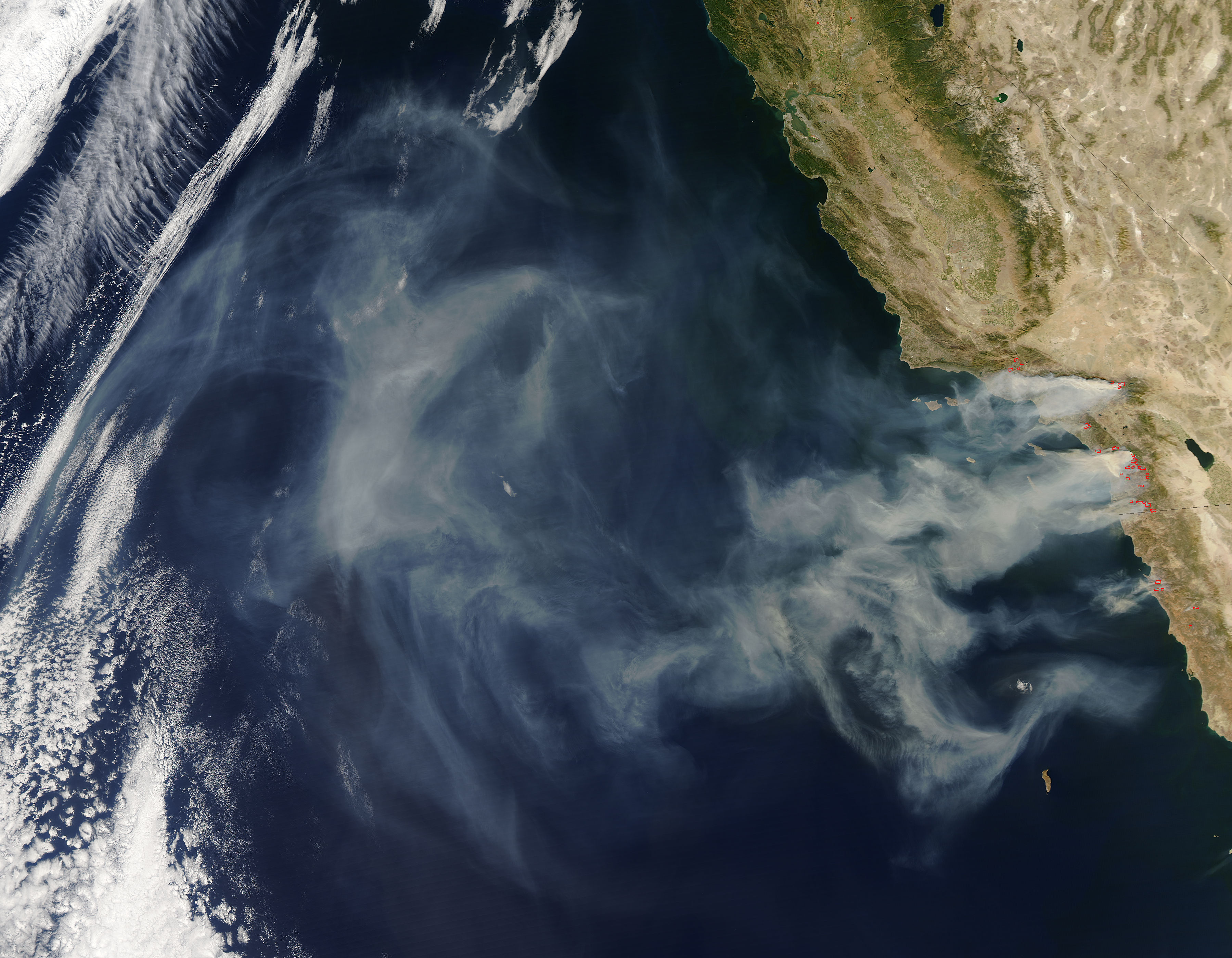 Smoke from California fires over the Pacific Ocean - related image preview