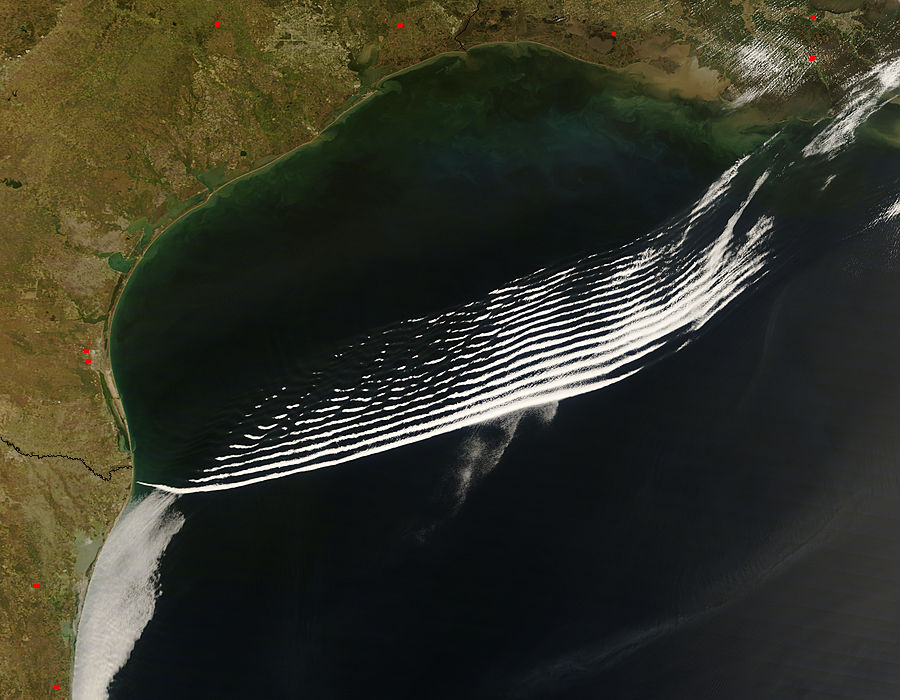 Wave clouds in the Gulf of Mexico (morning overpass) - related image preview