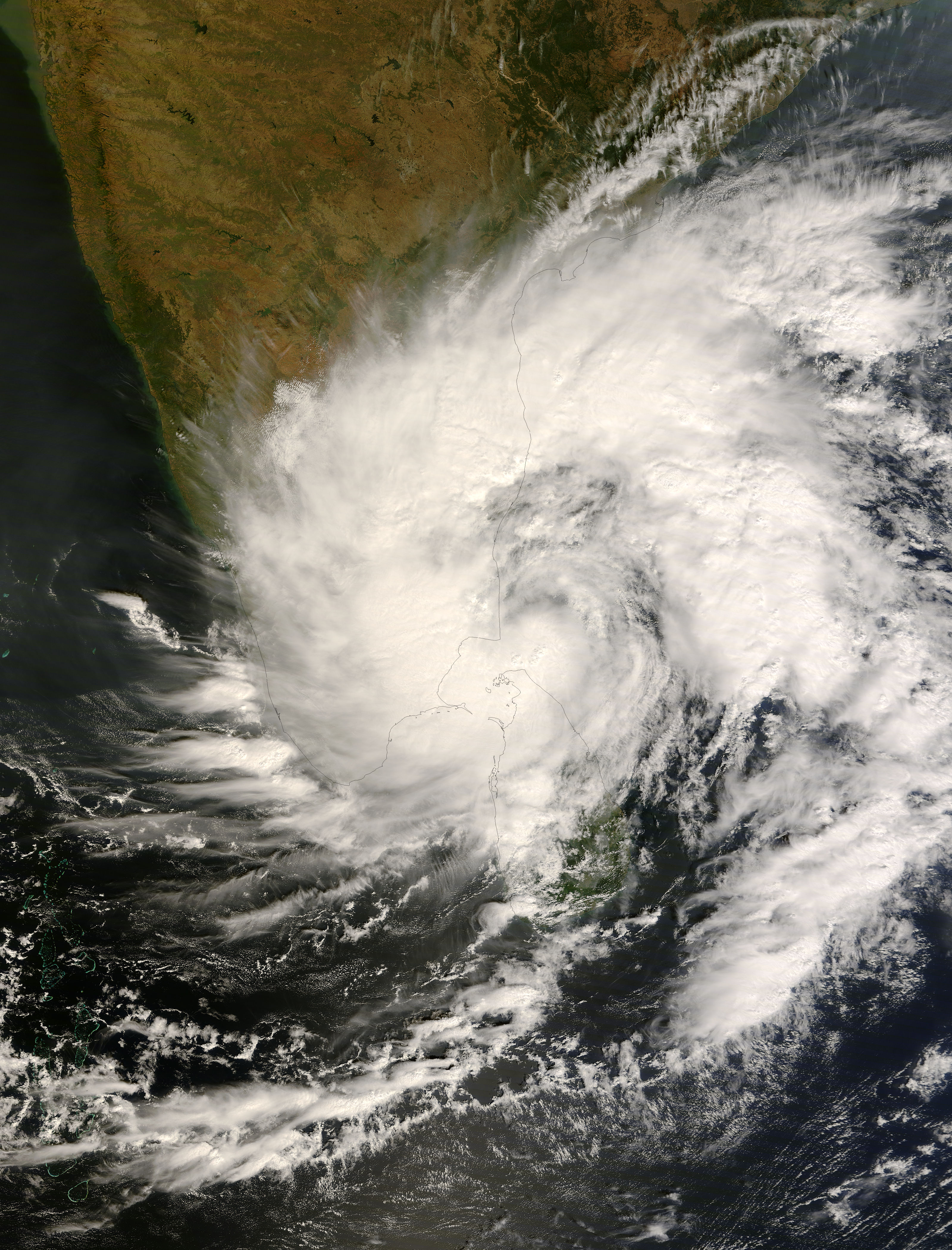 Tropical Cyclone Six (06B) over Sri Lanka and India - related image preview