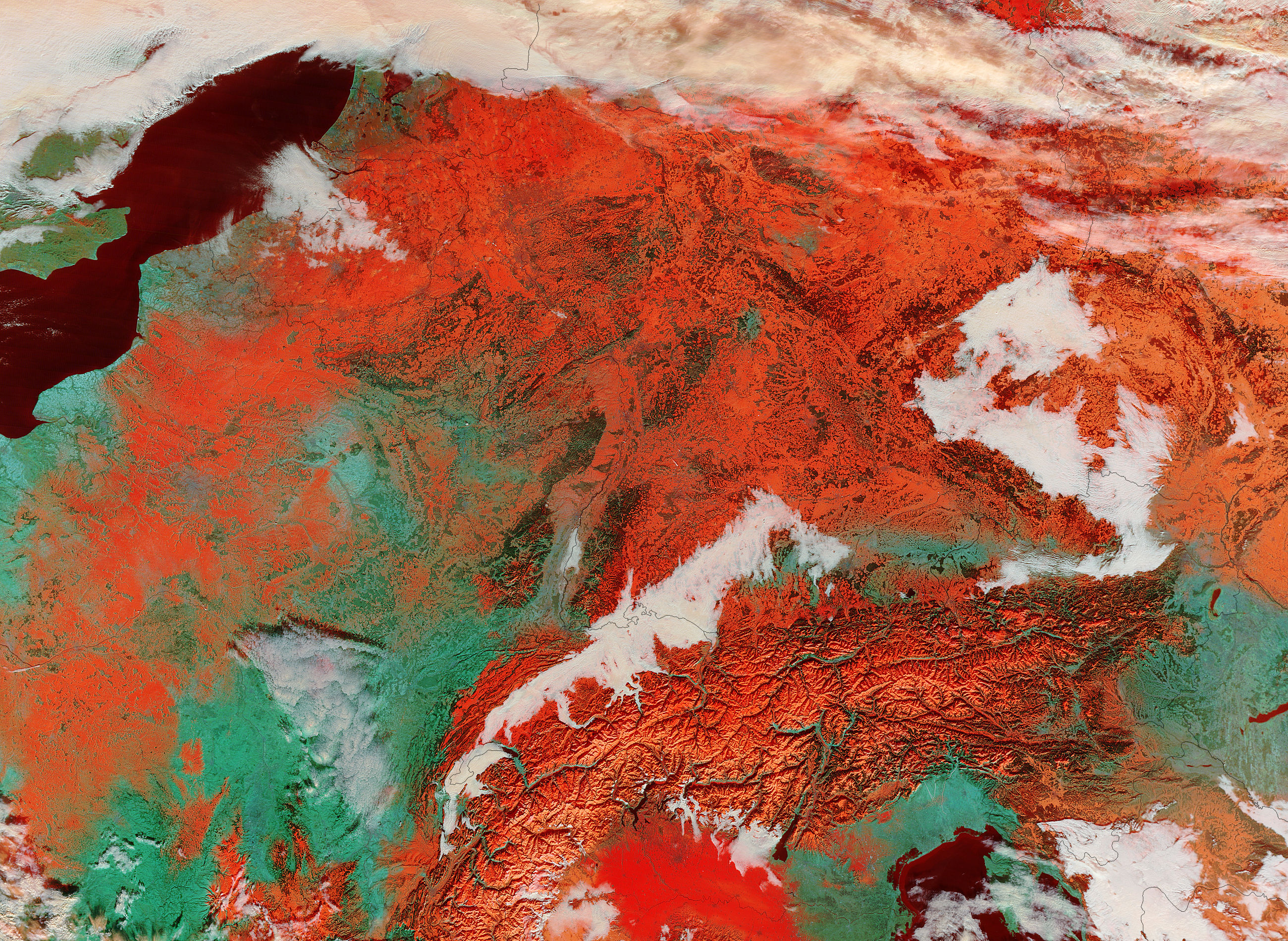 Snow in Europe (false color) - related image preview