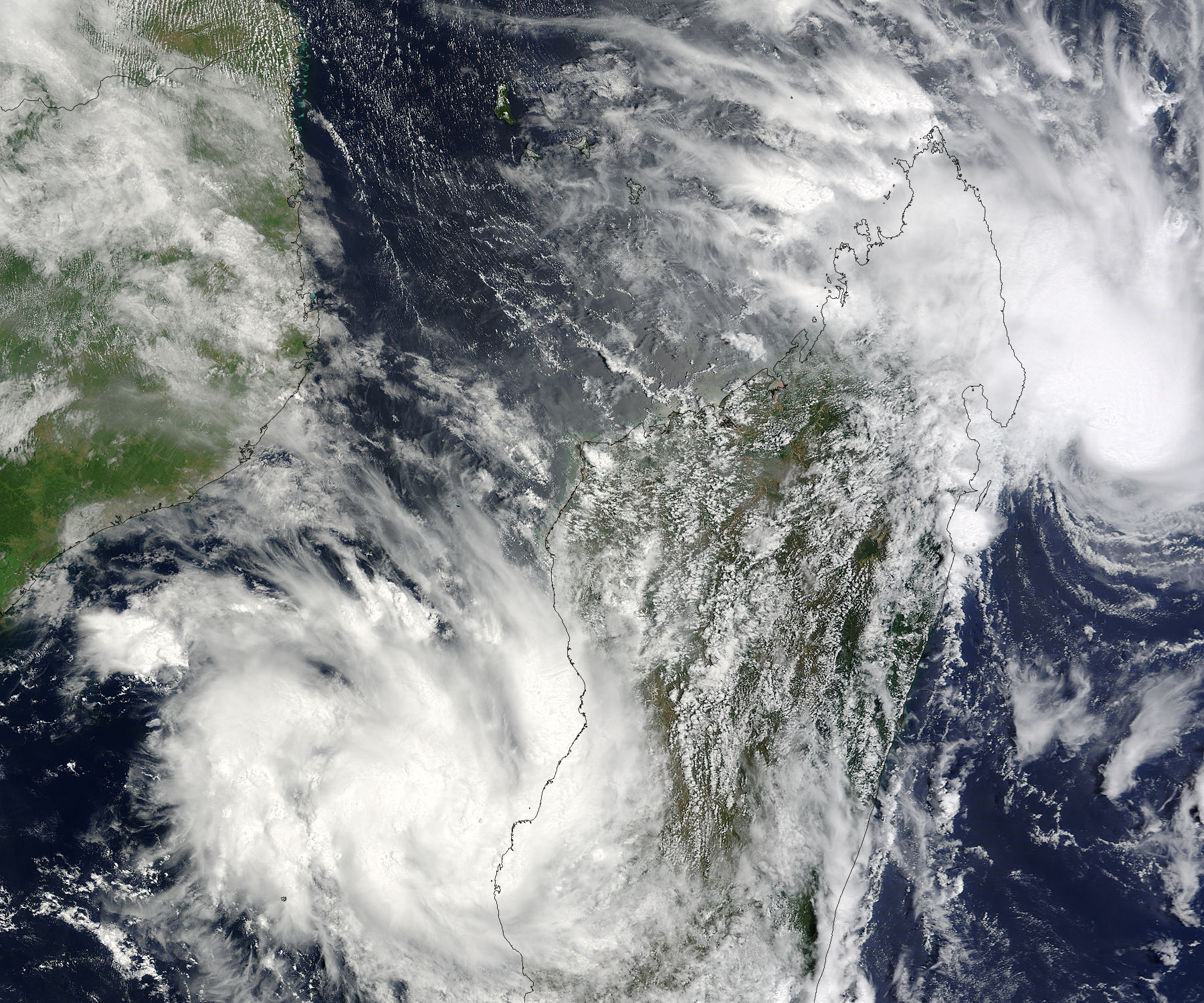 Tropical Cyclones Eric (08S) and Fanele (09S) approaching Madagascar - related image preview