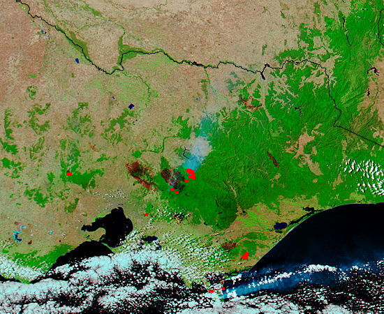 Burn scars in southeastern Australia (false color) - related image preview