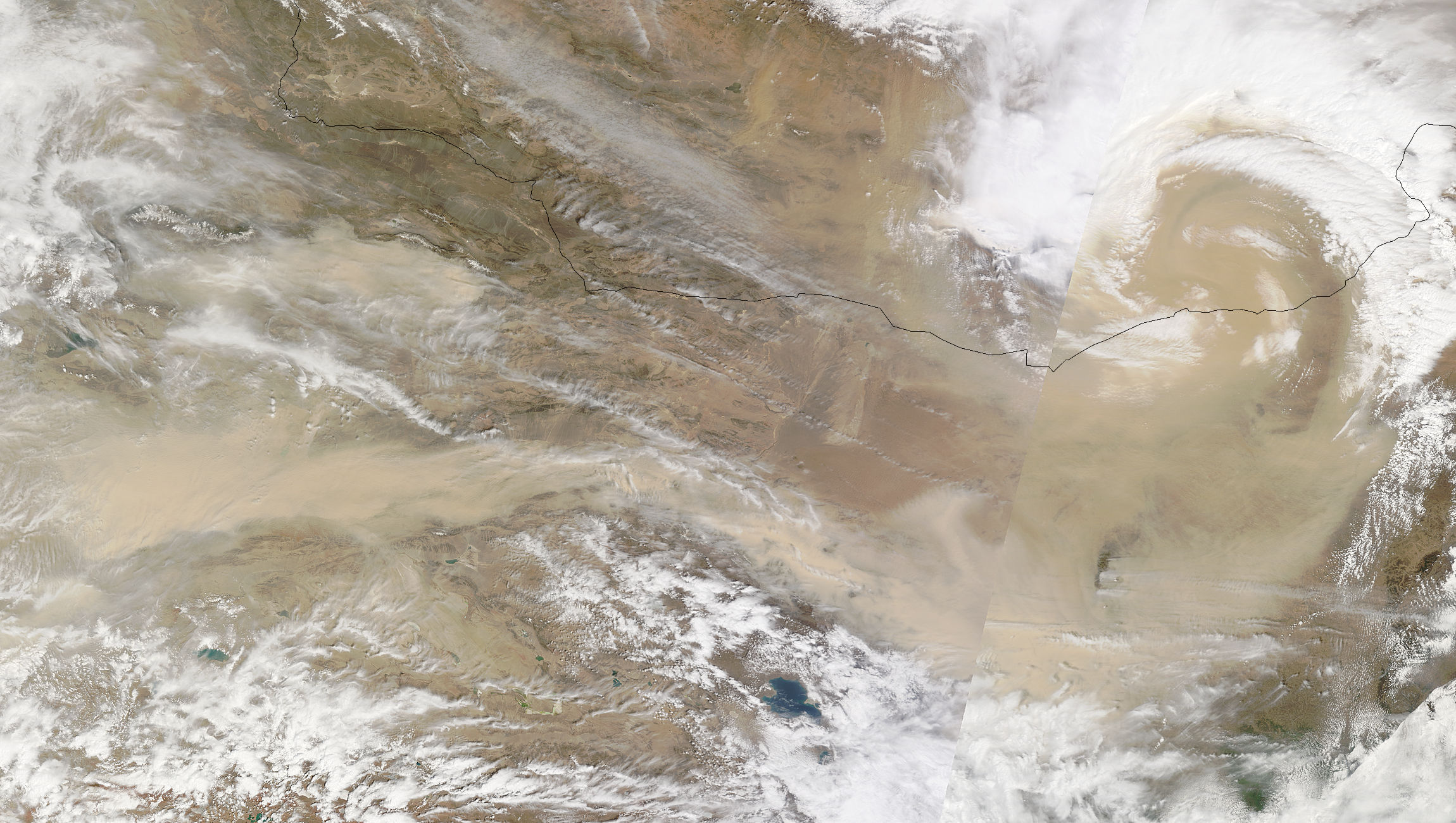 Dust storms across northern China and Mongolia