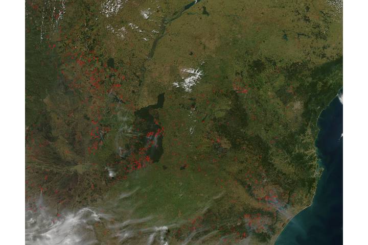 Fires in southern Brazil