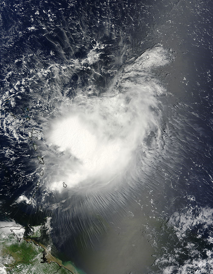 Tropical Storm Erika (06L) off the Lesser Antilles, Atlantic Ocean - related image preview