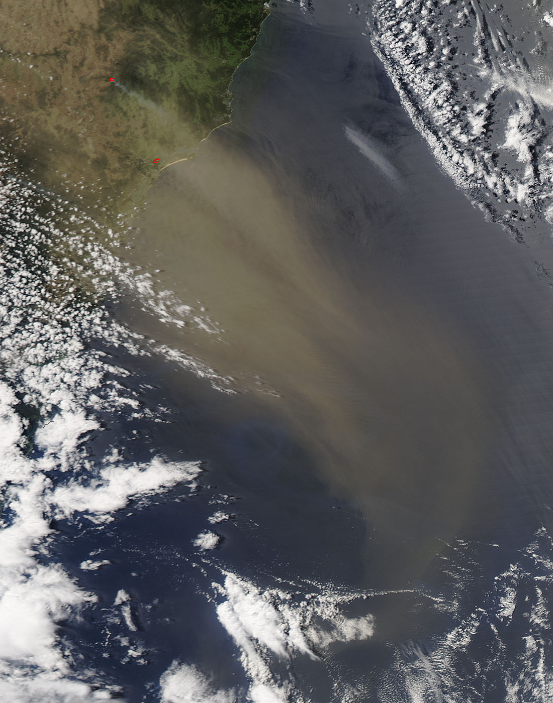 Dust storm off New South Wales, Australia