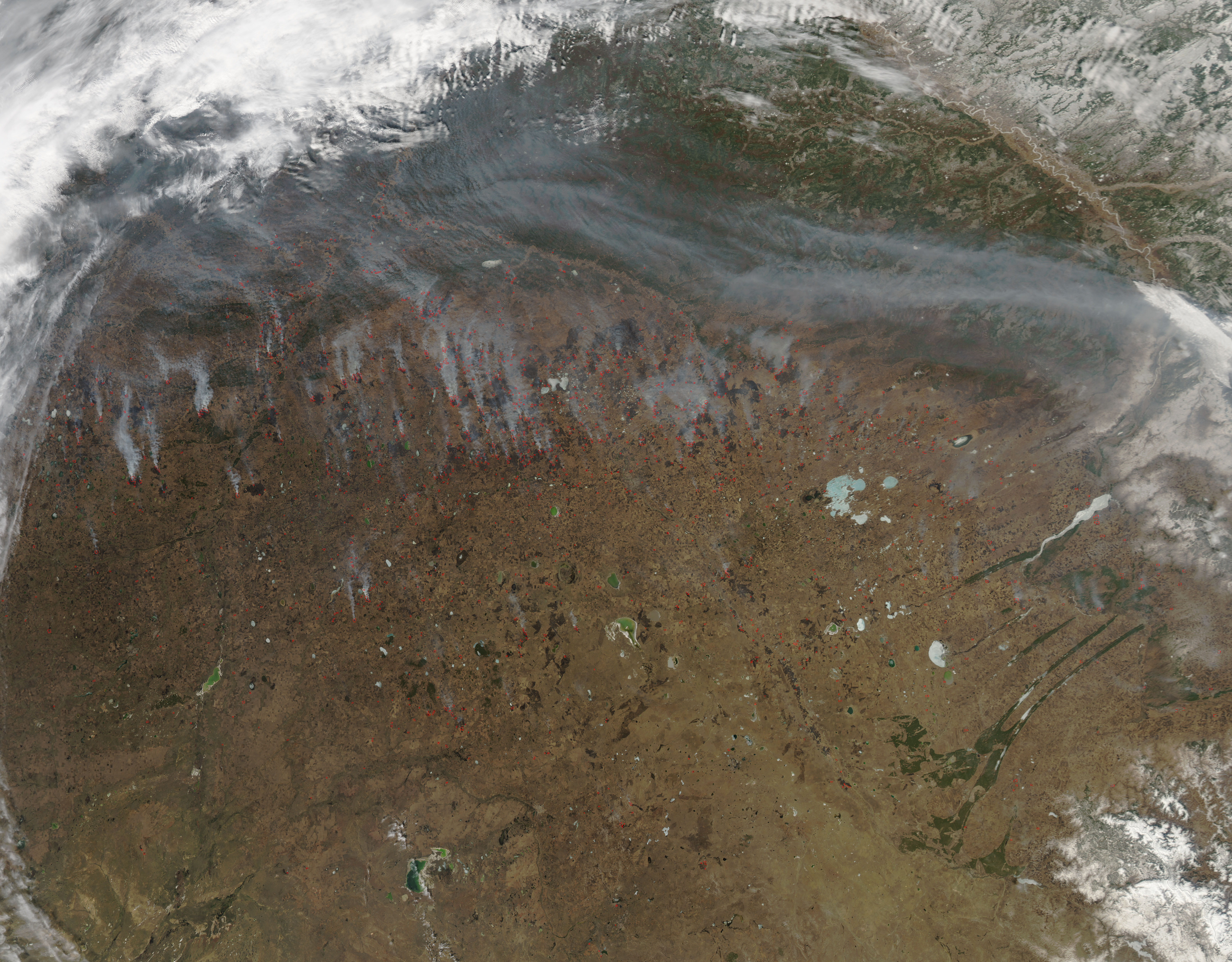 Fires and smoke in central Asia - related image preview