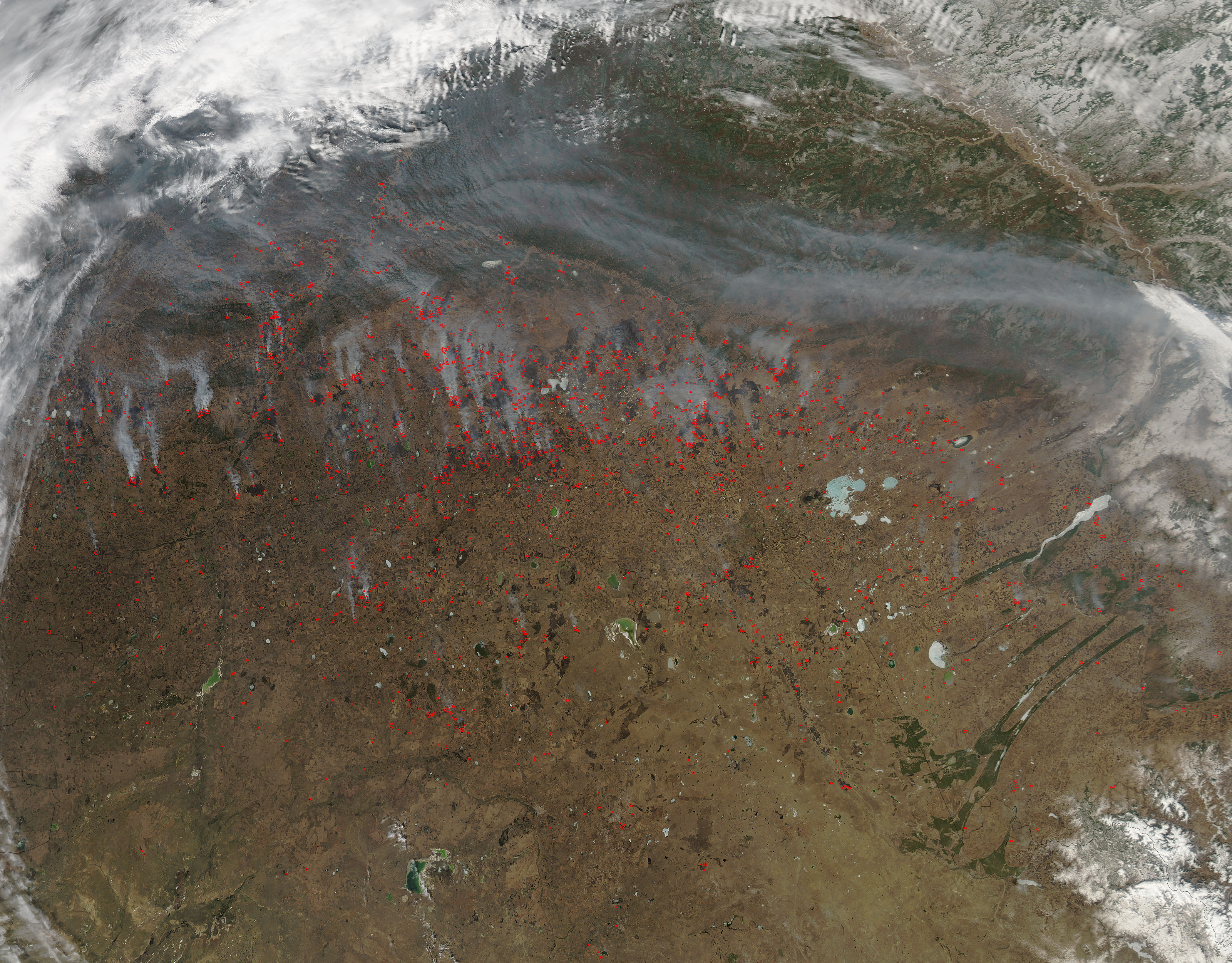 Fires and smoke in central Asia - related image preview