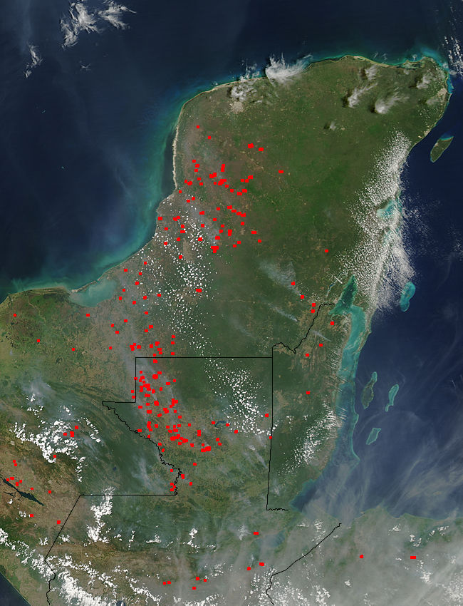 Fires on the Yucatan Peninsula - related image preview