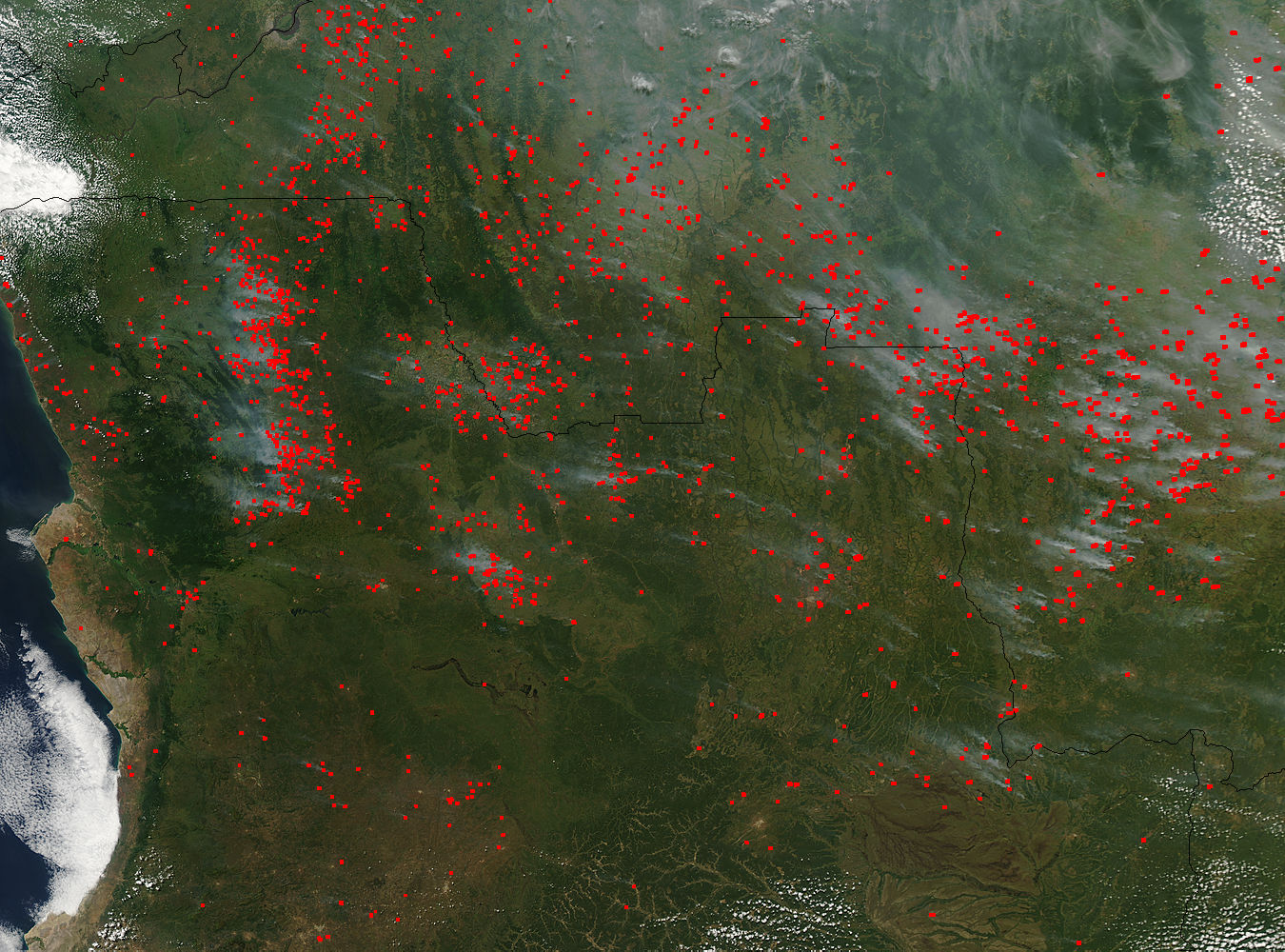 Fires across Angola and the Democratic Republic of the Congo - related image preview