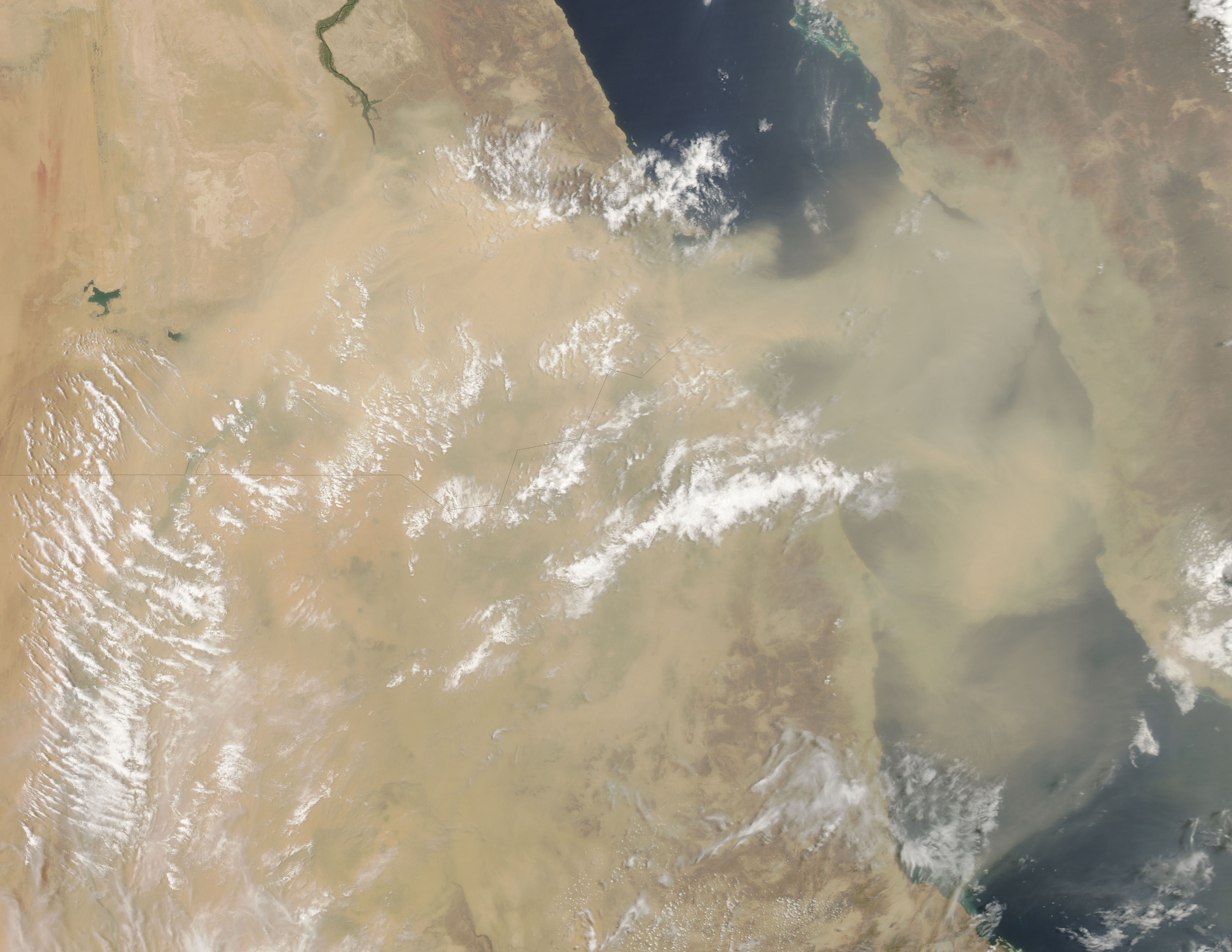 Dust storm over the Red Sea (afternoon overpass) - related image preview