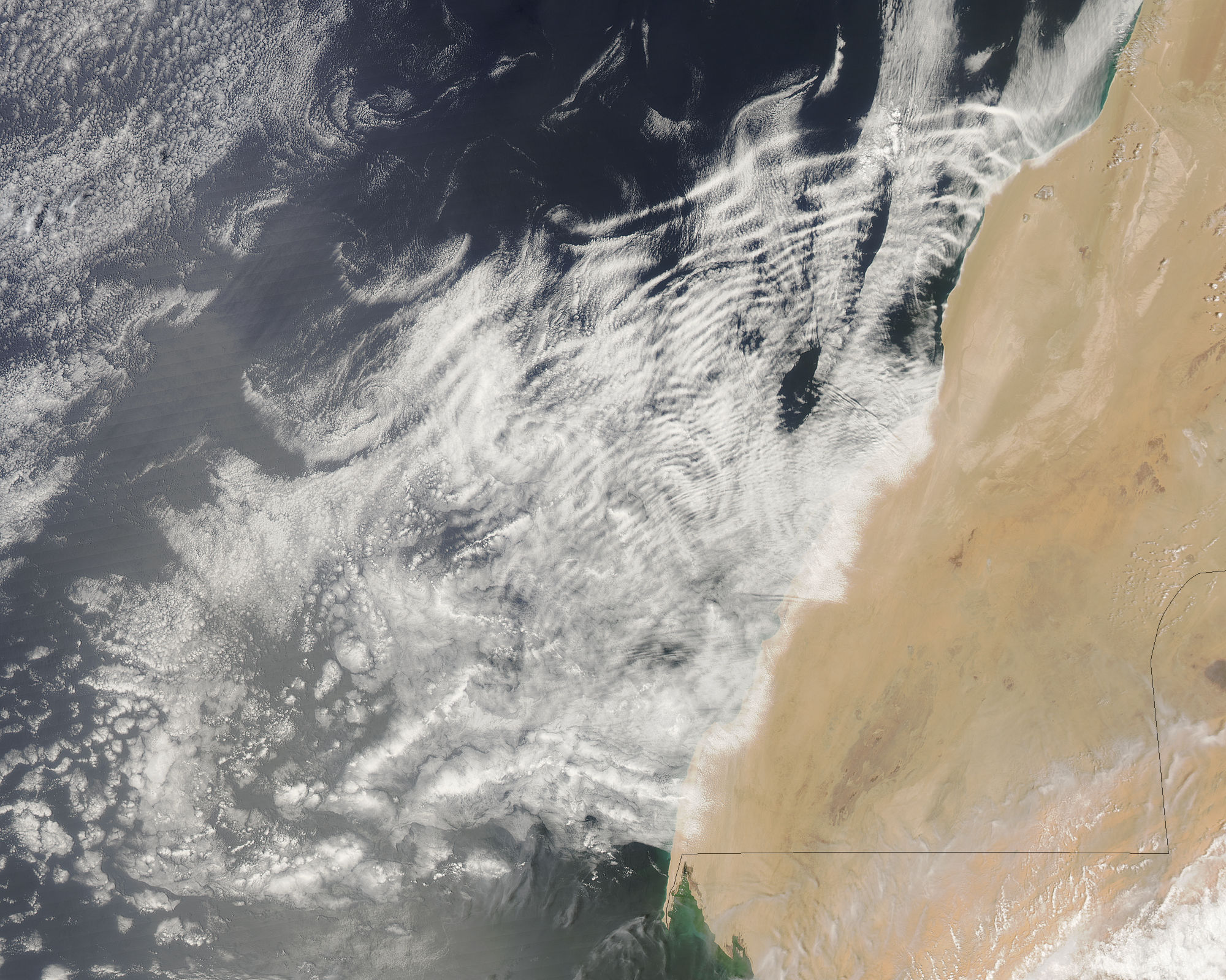 Wave clouds off Western Sahara - related image preview