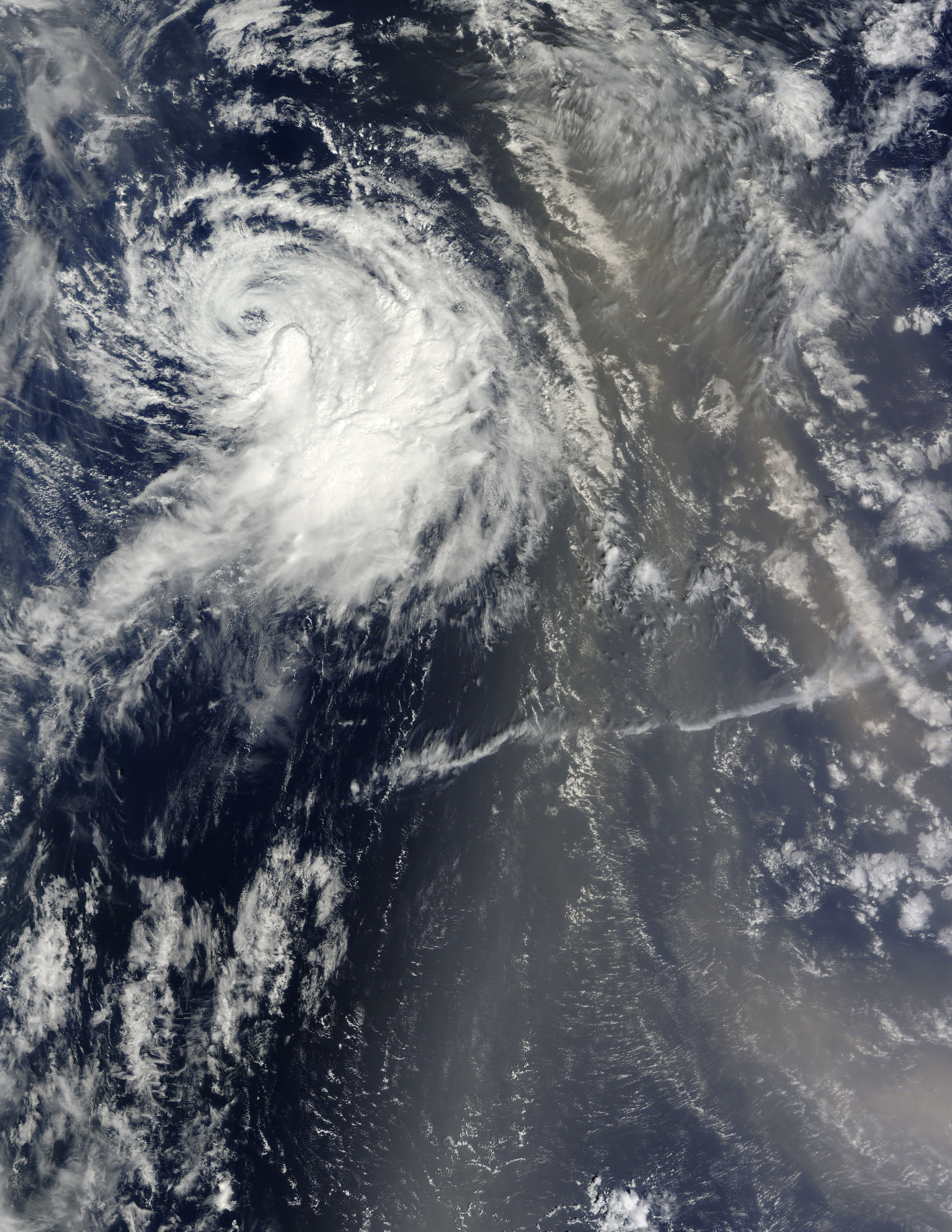 Tropical Storm Julia (12L) and Saharan dust over the Atlantic Ocean - related image preview