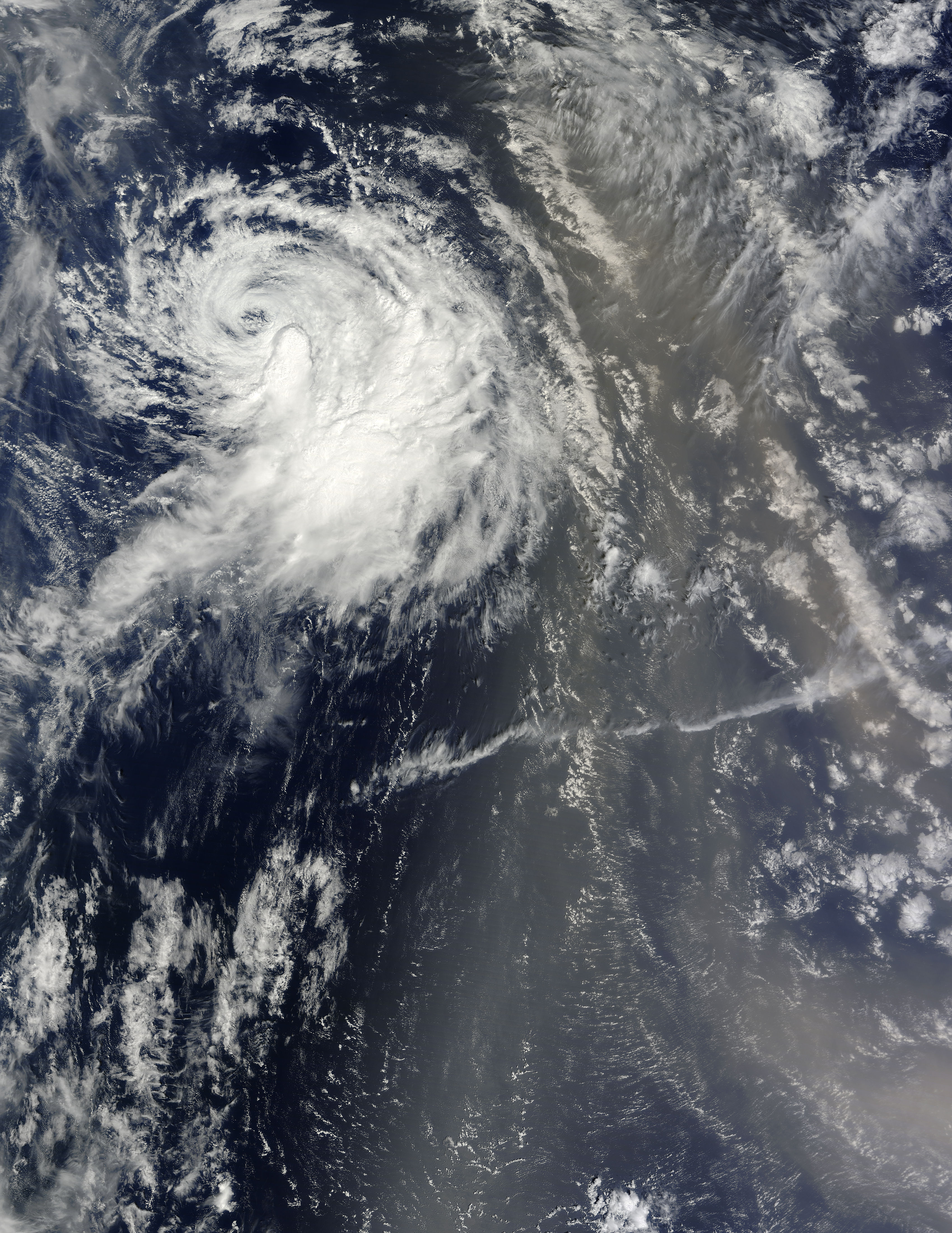 Tropical Storm Julia (12L) and Saharan dust over the Atlantic Ocean - related image preview