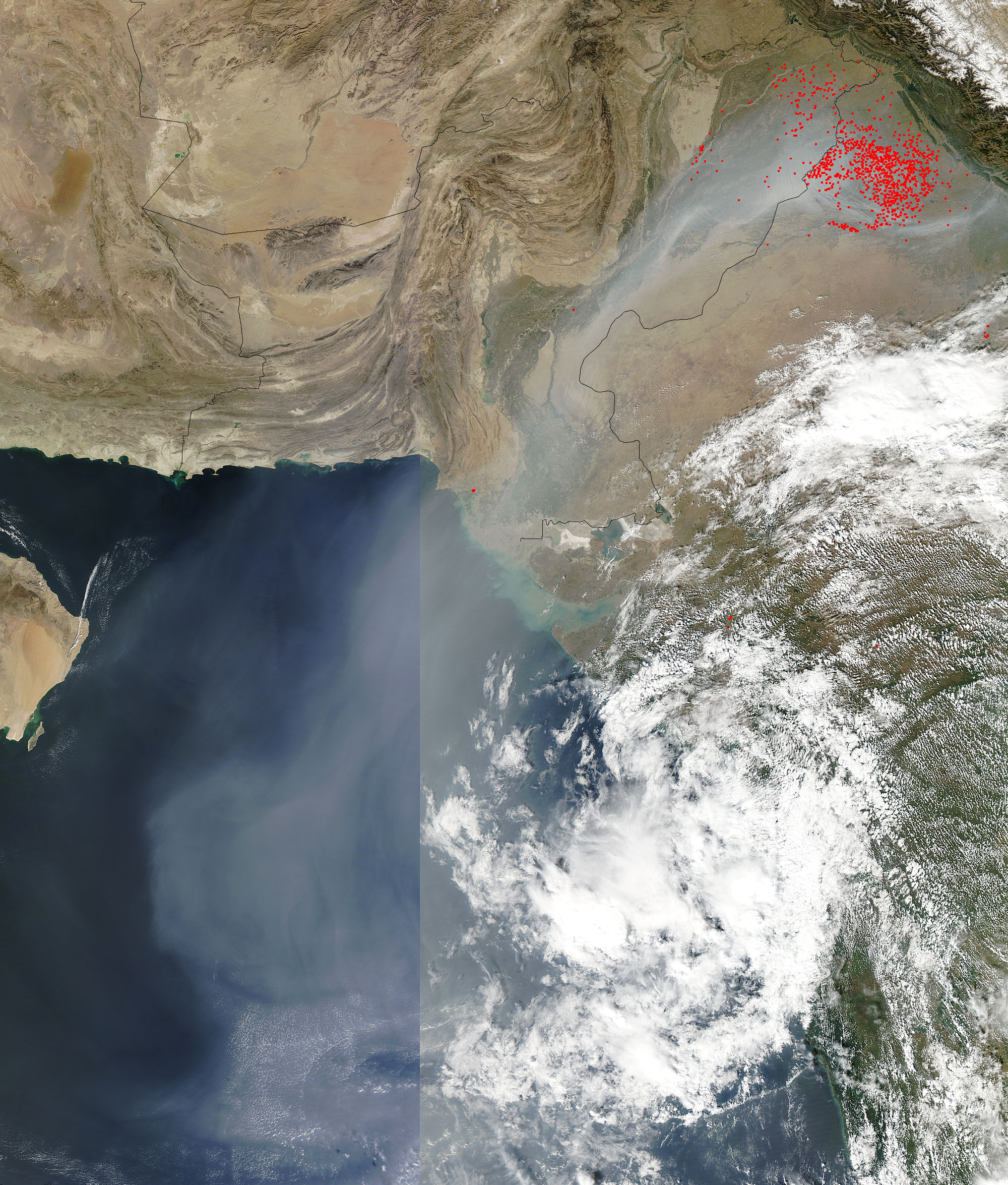 Fires and smoke in northern India - image thumbnail