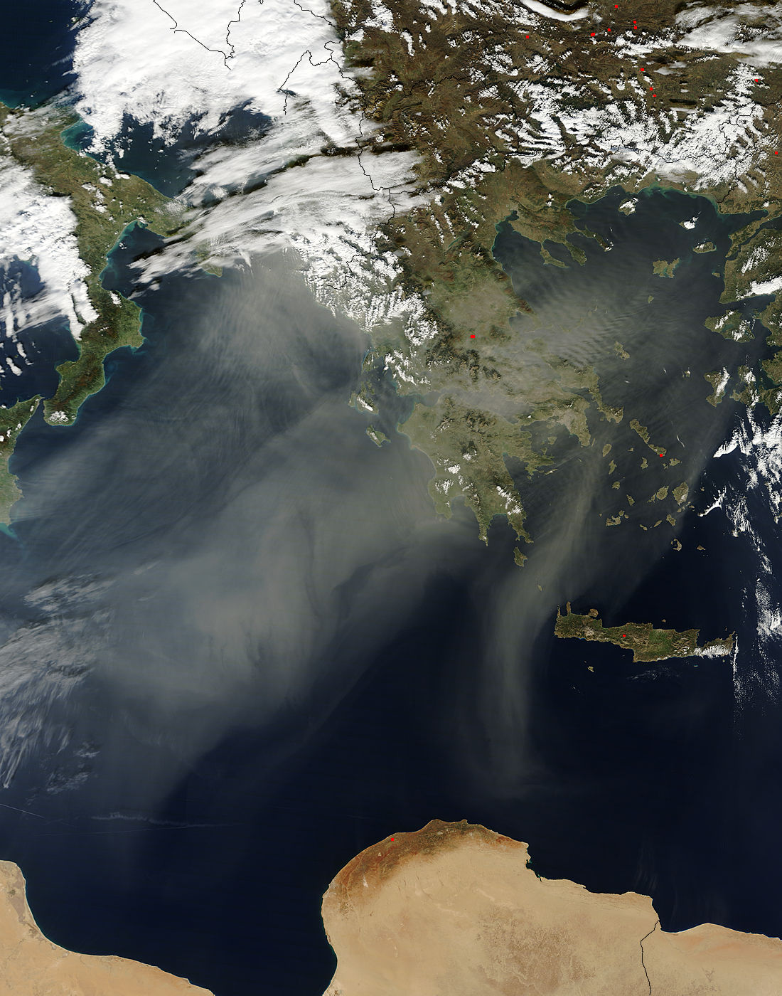 Saharan dust over Greece and the Mediterranean Sea - image thumbnail
