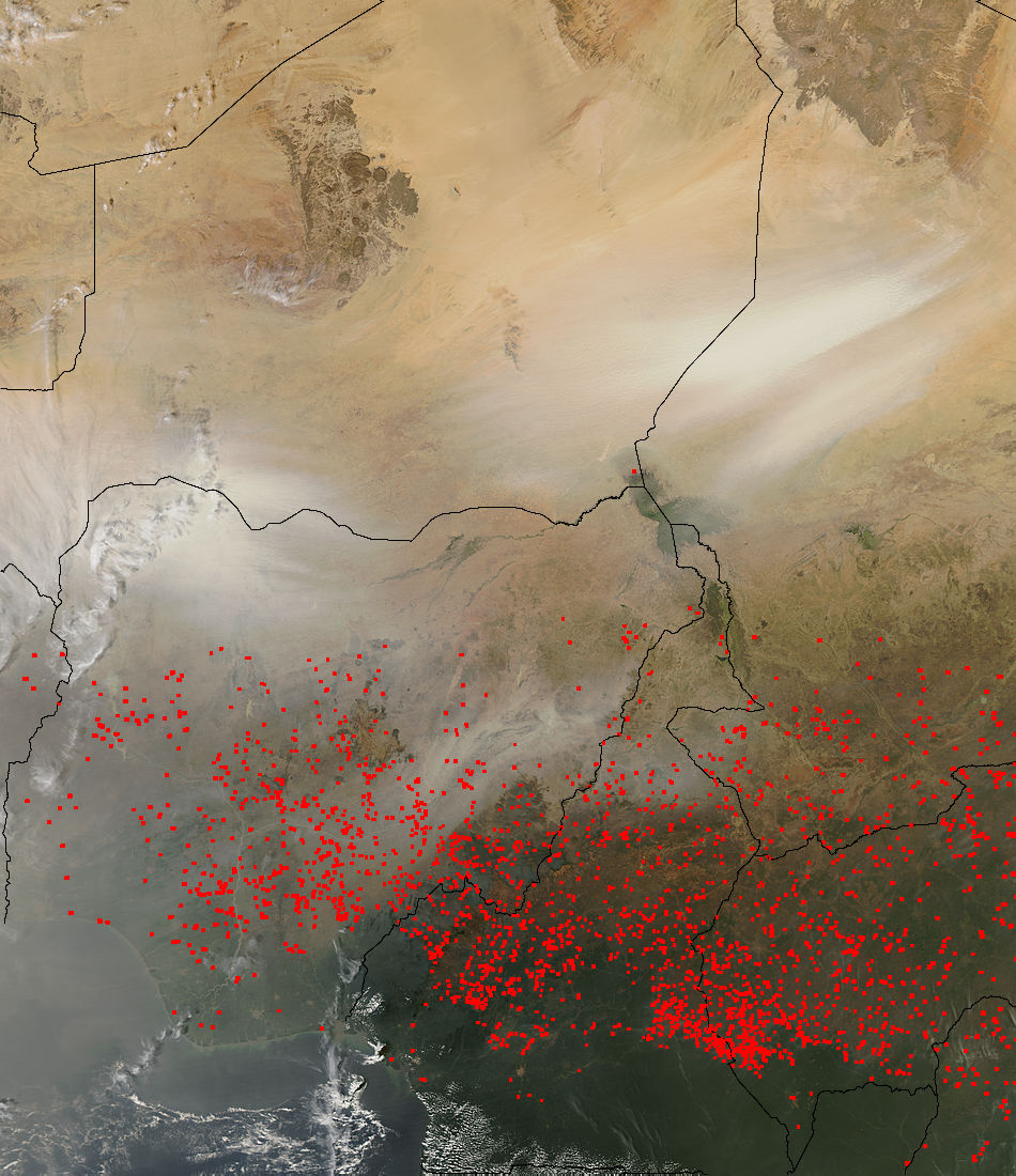 Dust and fires across Central Africa - related image preview