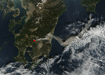 Ash plume from Shinmoe-dake, Kirishima complex, Japan - related image preview