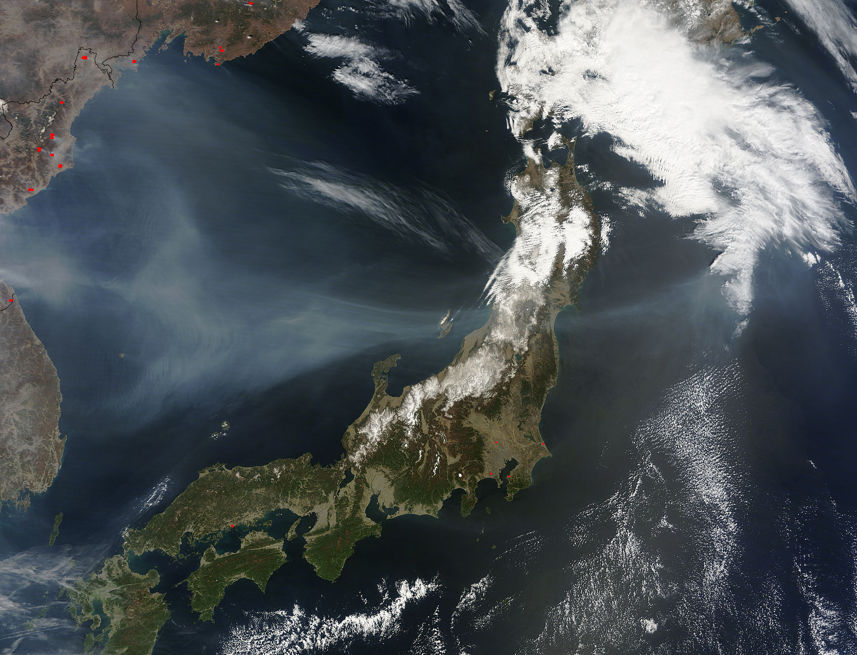 Smoke from Asian fires over Japan - related image preview